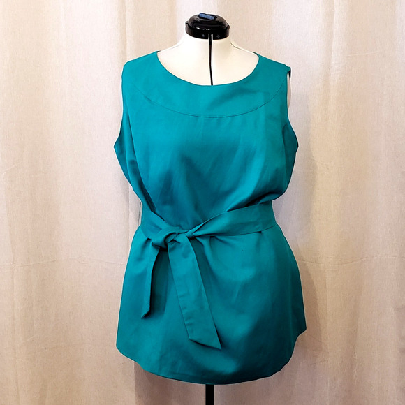 Jessica London Linen Lined Turquoise Sheath Dress & 2 PC Capri Outfit | Size 20 - Picture 5 of 10